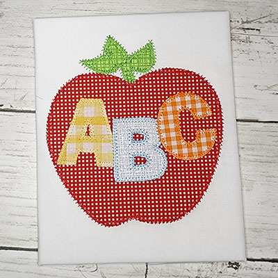 ABC Apple machine applique design